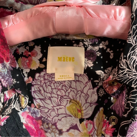 ANTHROPOLOGIE MAEVE AUTUMNAL FLORAL BUTTON-UP LONG SLEEVE TUNIC SHIRT - Picture 4 of 16